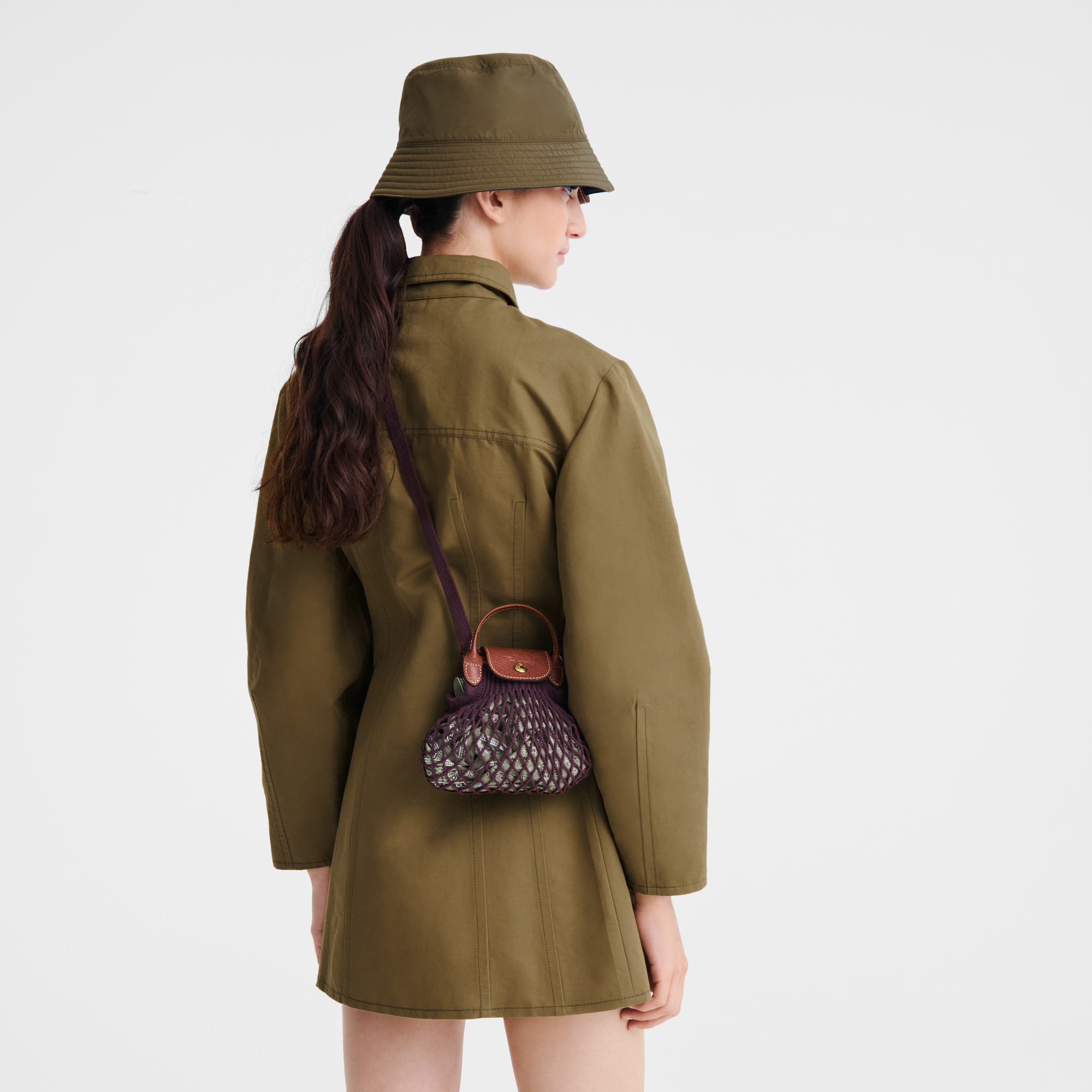 Le Pliage Filet XS Mesh Bag Eggplant - Canvas
