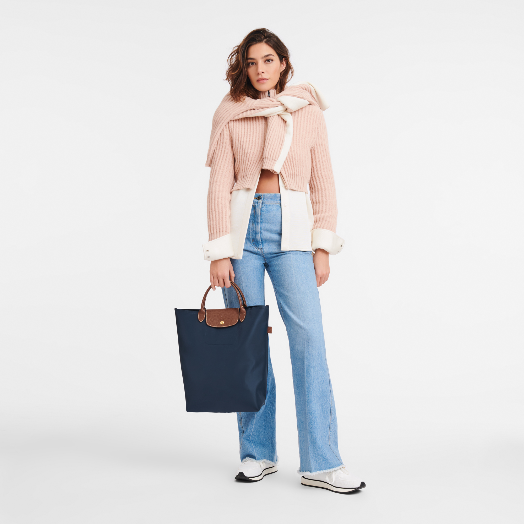 Le Pliage Original M Tote Bag Navy - Canvas