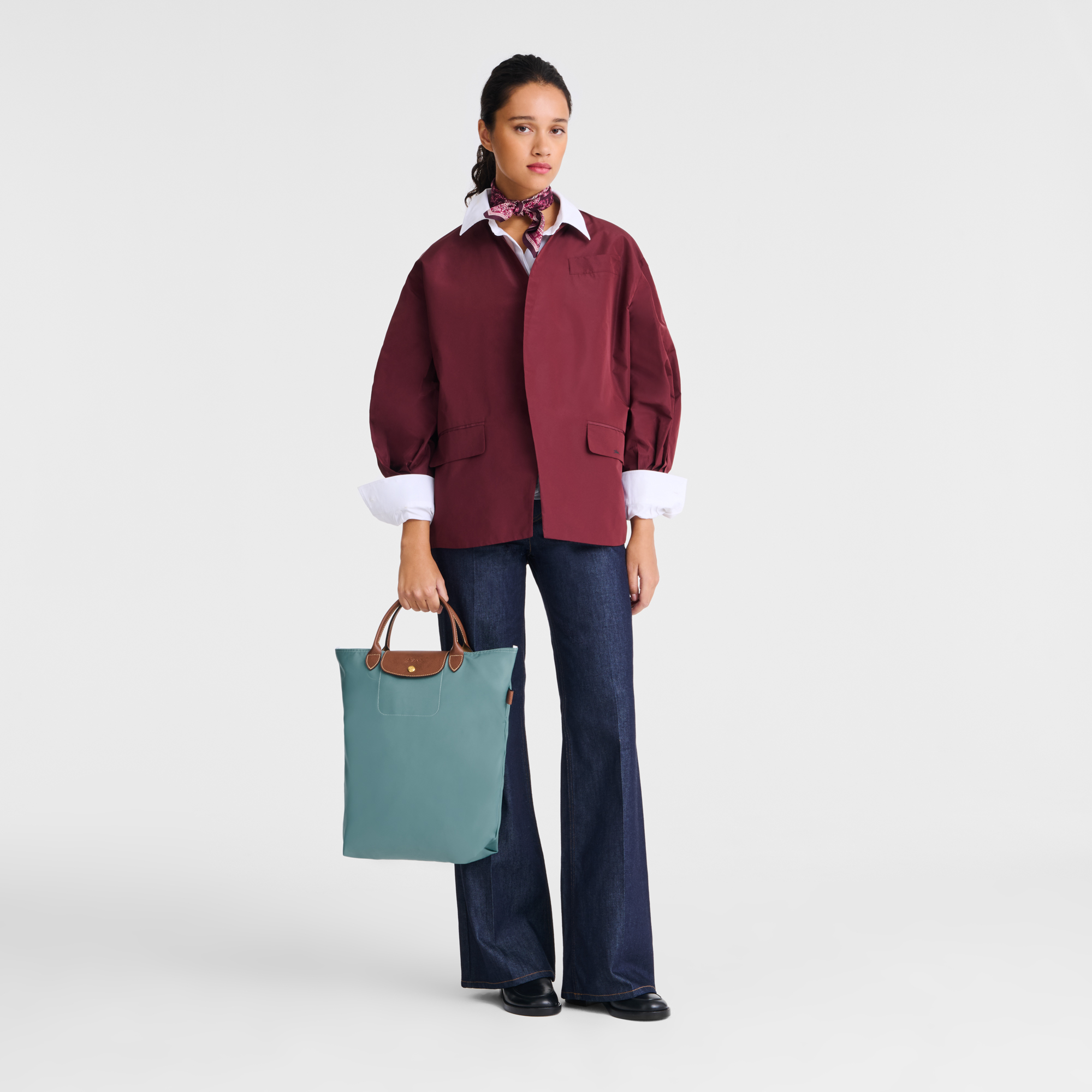 Le Pliage Original M Tote Bag Eucalyptus - Canvas
