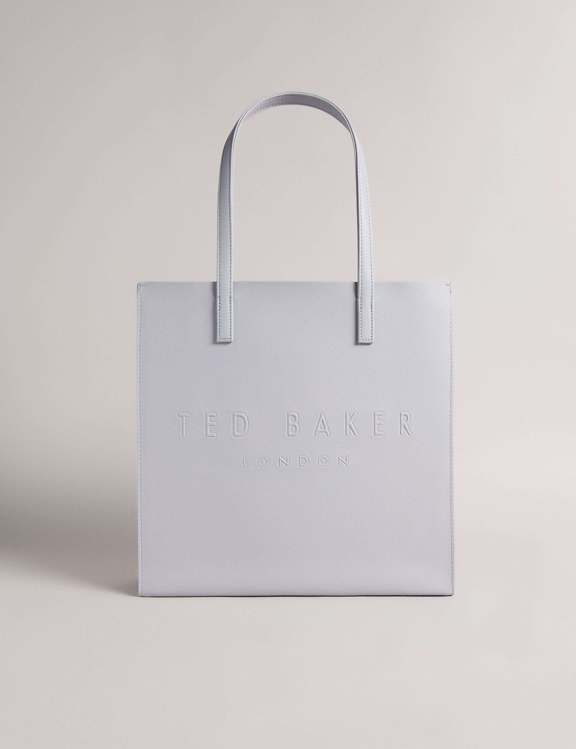 SOOCON Crosshatch Faux Leather Icon Grey Tote Bag