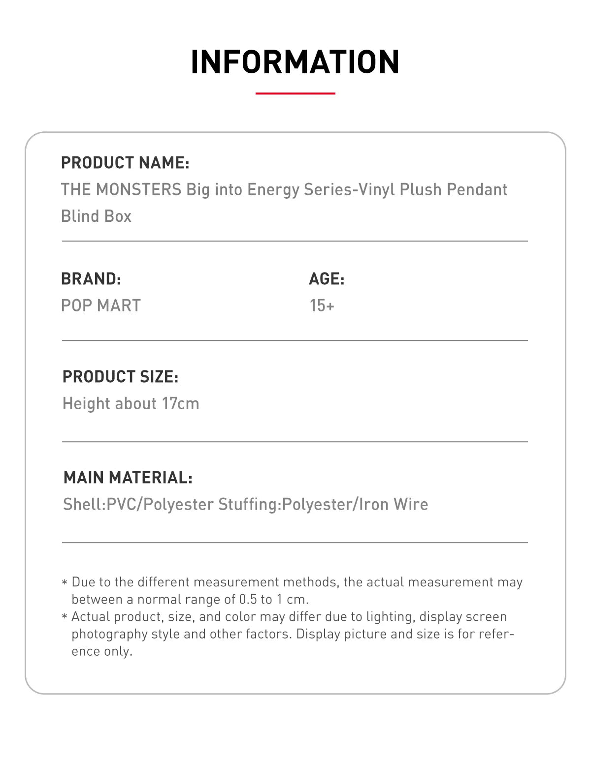 THE MONSTERS Big Into Energy Series – Pop Mart Labubu Vinyl Plush Pendant Blind Box