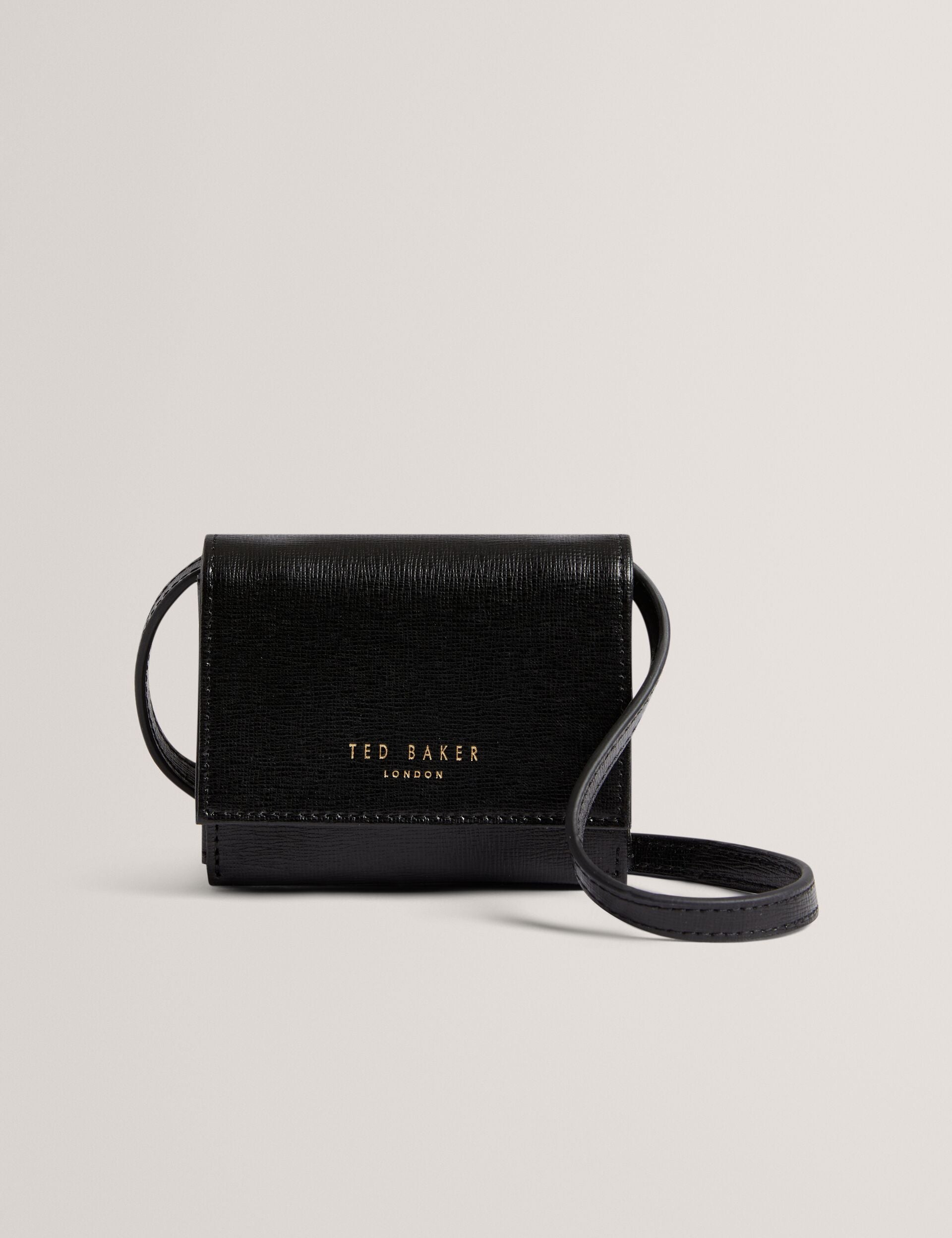 TAMZIEE Leather Crossbody Card Black Holder Wallet
