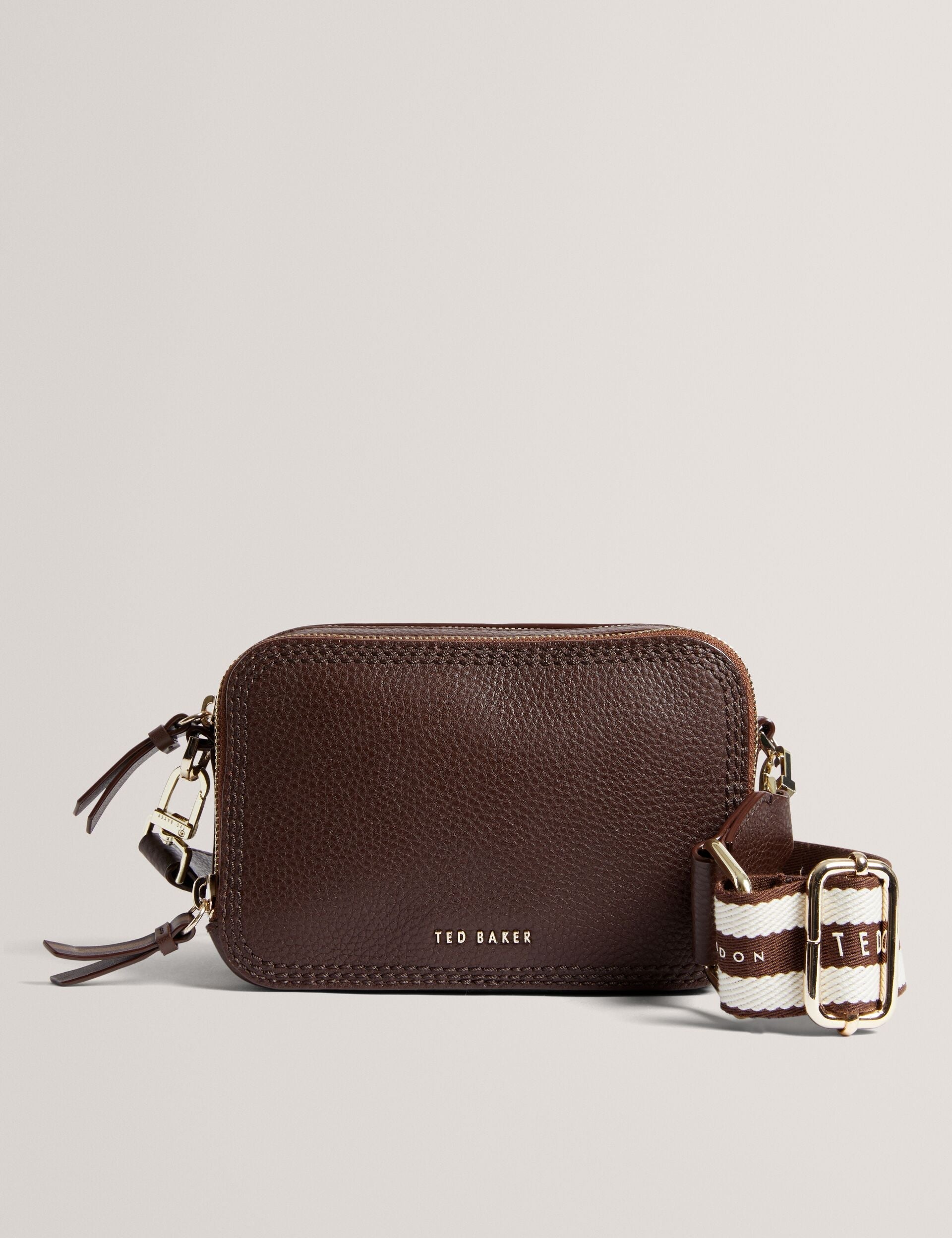 WILLSA Branded Webbing Mini Leather Brown Camera Bag