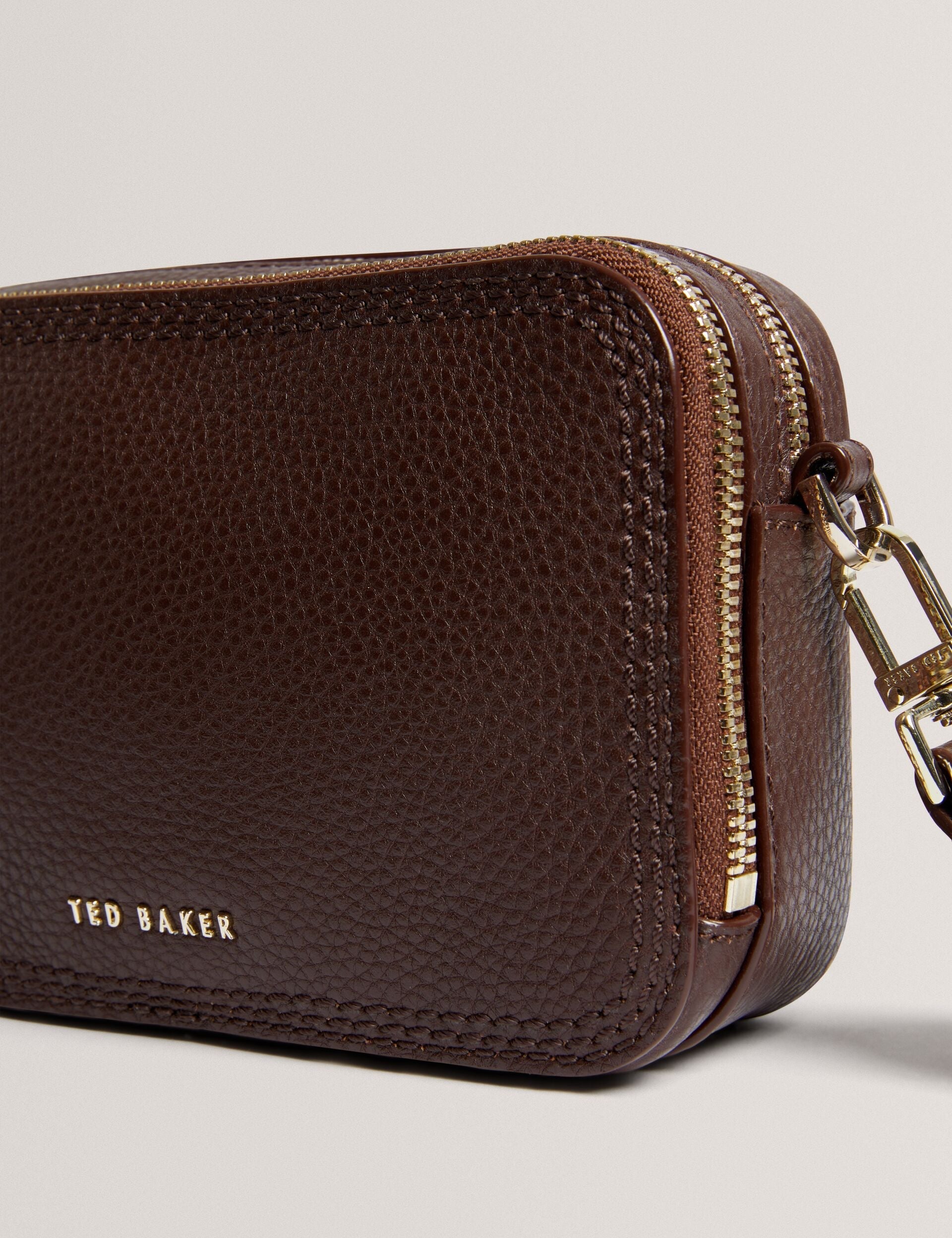 WILLSA Branded Webbing Mini Leather Brown Camera Bag