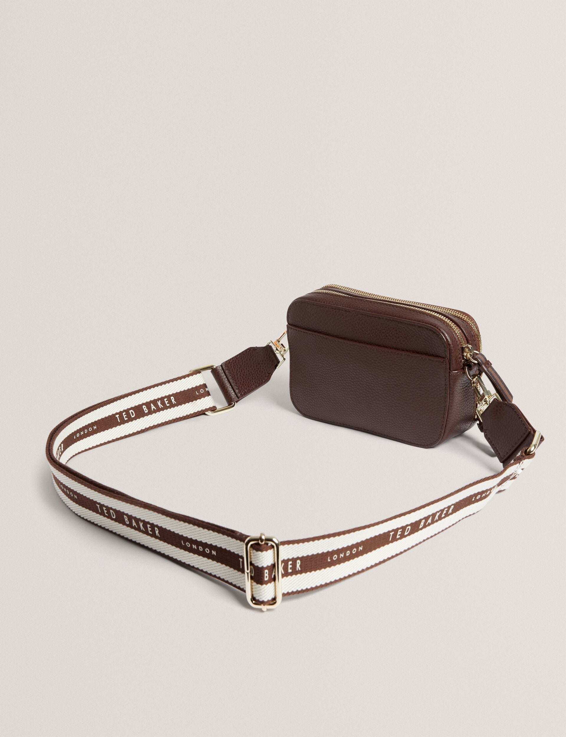 WILLSA Branded Webbing Mini Leather Brown Camera Bag