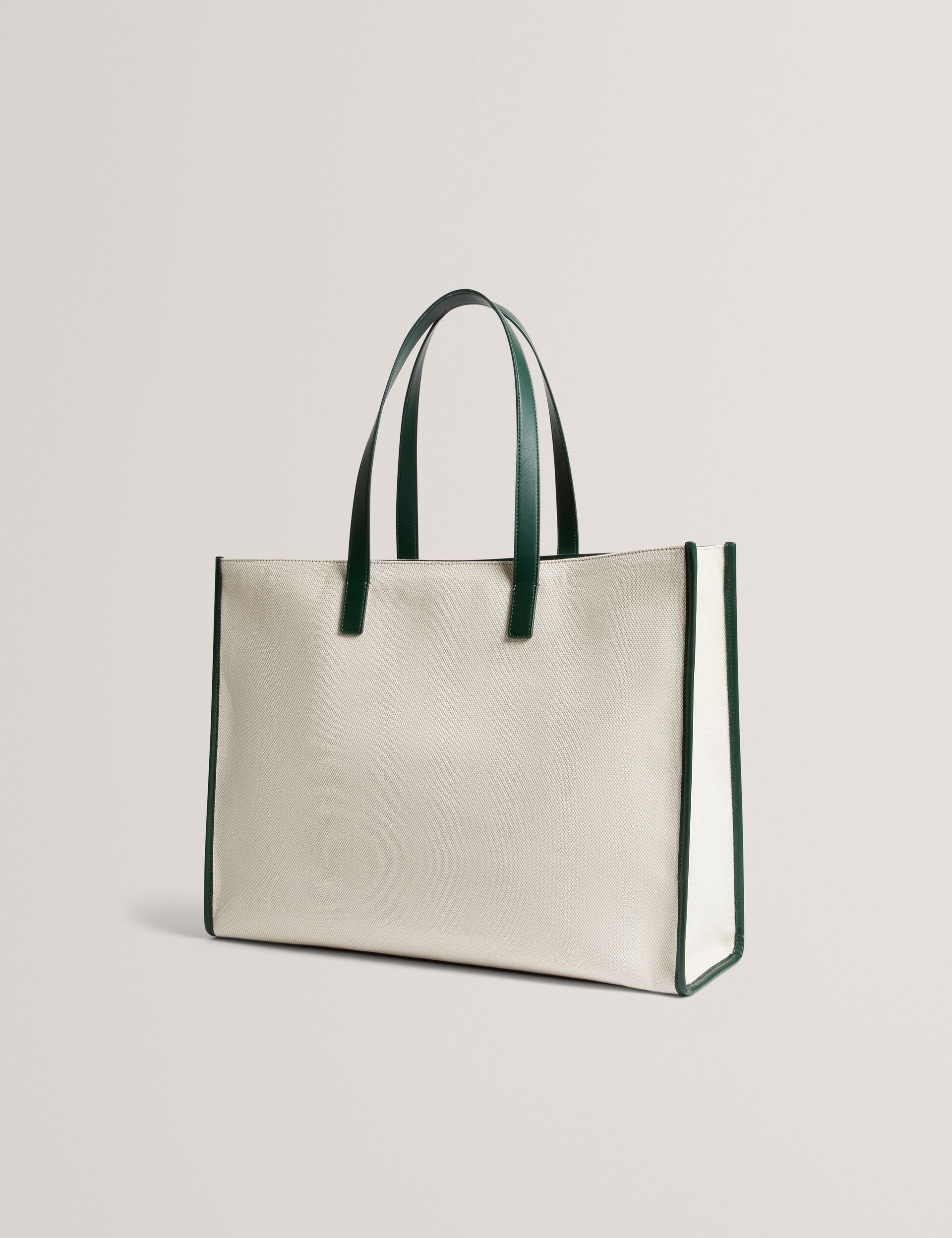 TROPYCS Floral Graphic Wide Canvas Natural Tote Bag