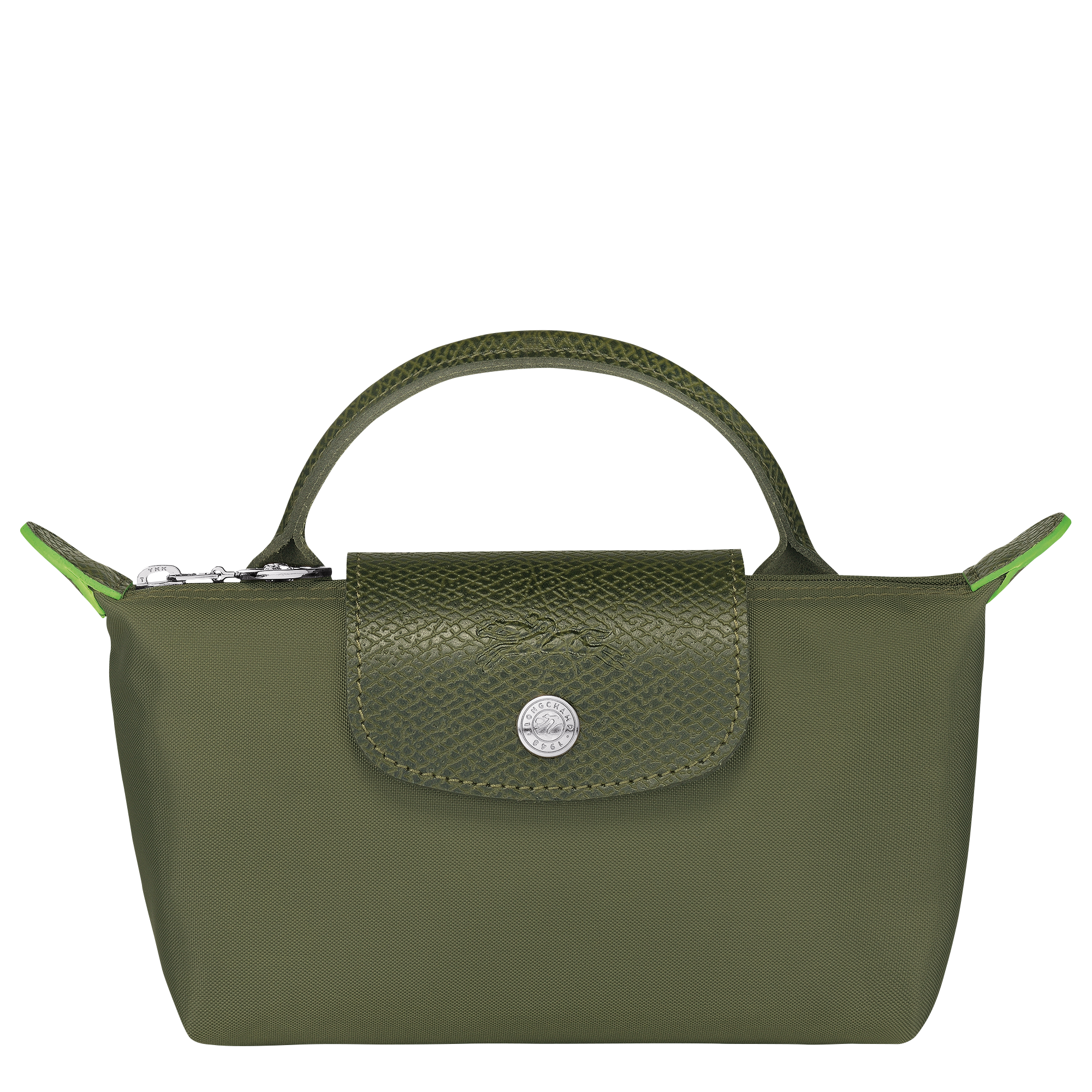 Le Pliage Green Pouch With Handle Forest - Recycled Canvas