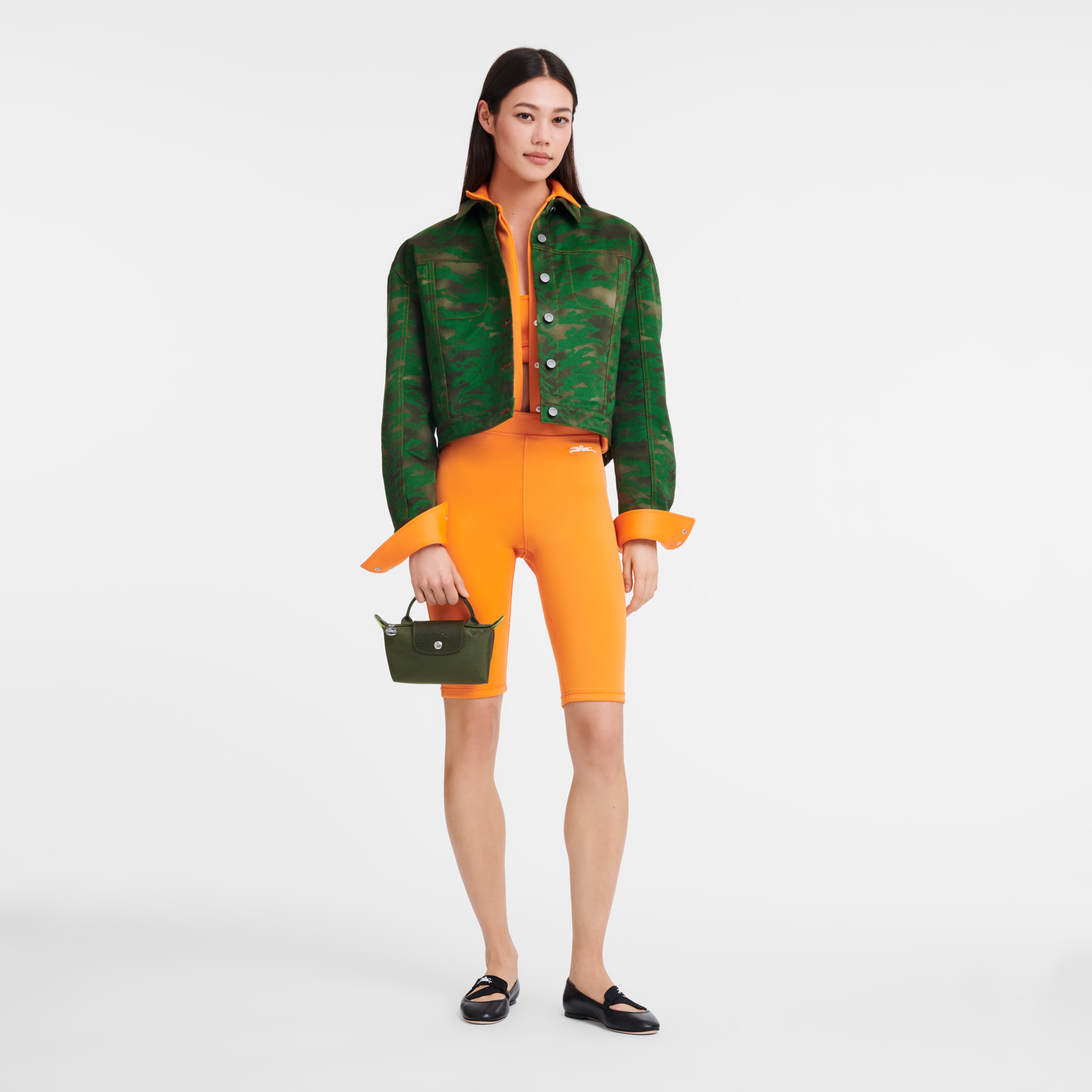 Le Pliage Green Pouch With Handle Forest - Recycled Canvas