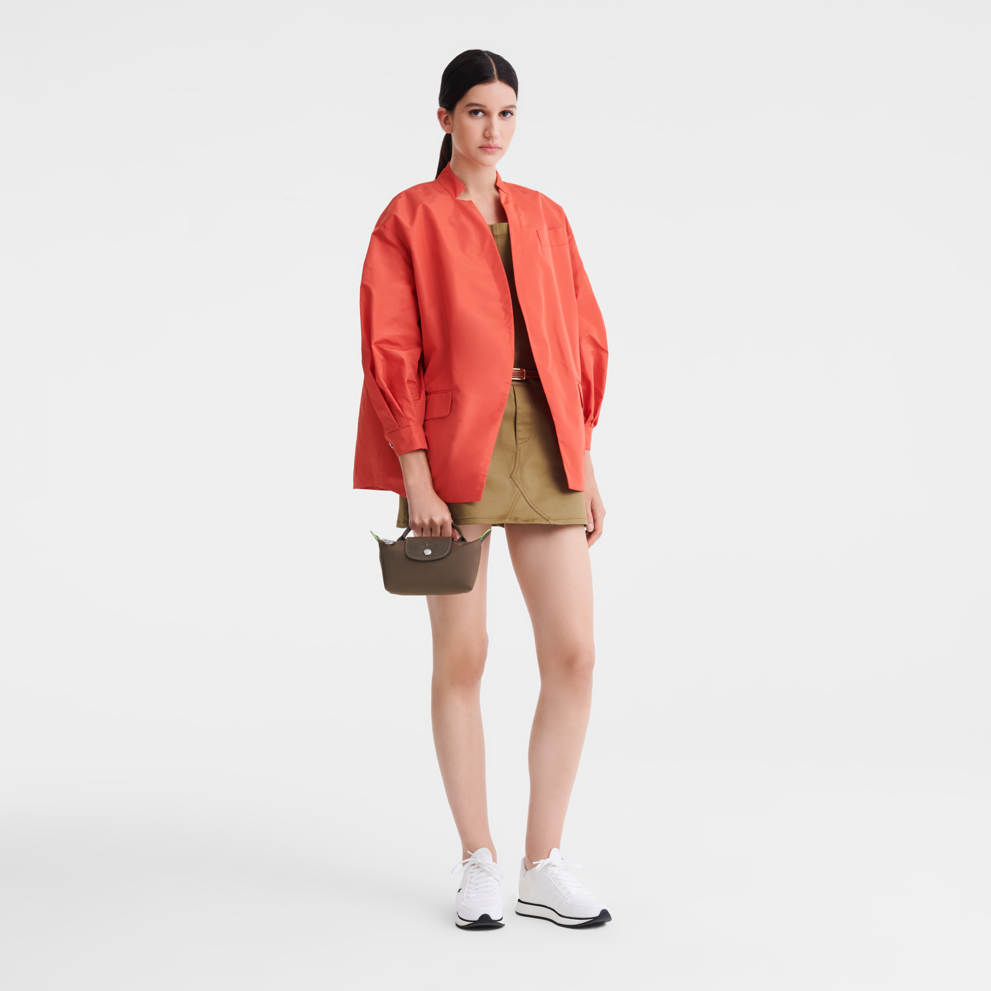 Le Pliage Green Pouch With Handle Terra - Recycled Canvas