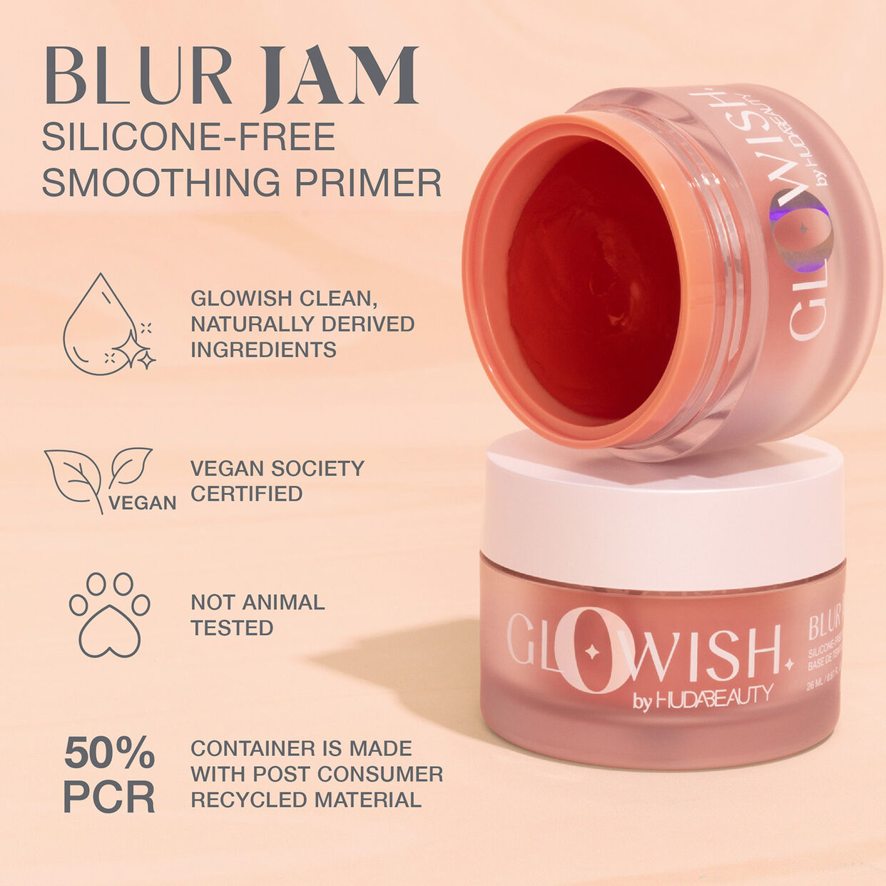 Huda Beauty GloWish Blur Jam Silicone-Free Smoothing Primer 26ML