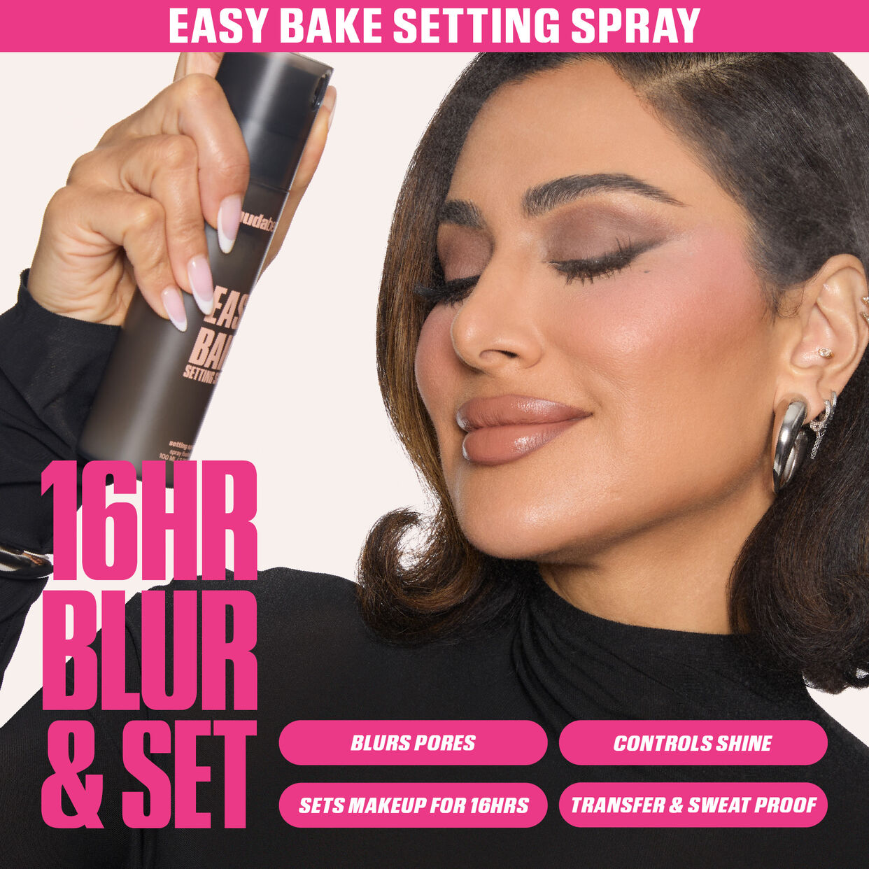 Huda Beauty Bake & Set Kit Cherry Blossom Cake