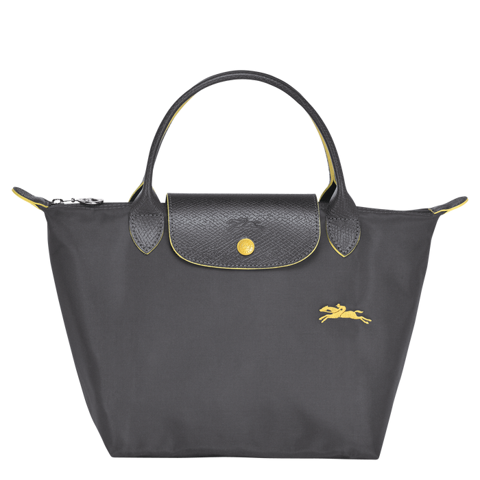 Longchamp Le Pliage Club Top Handle Small Bag Gun metal-Top Handle Bag-Longchamp