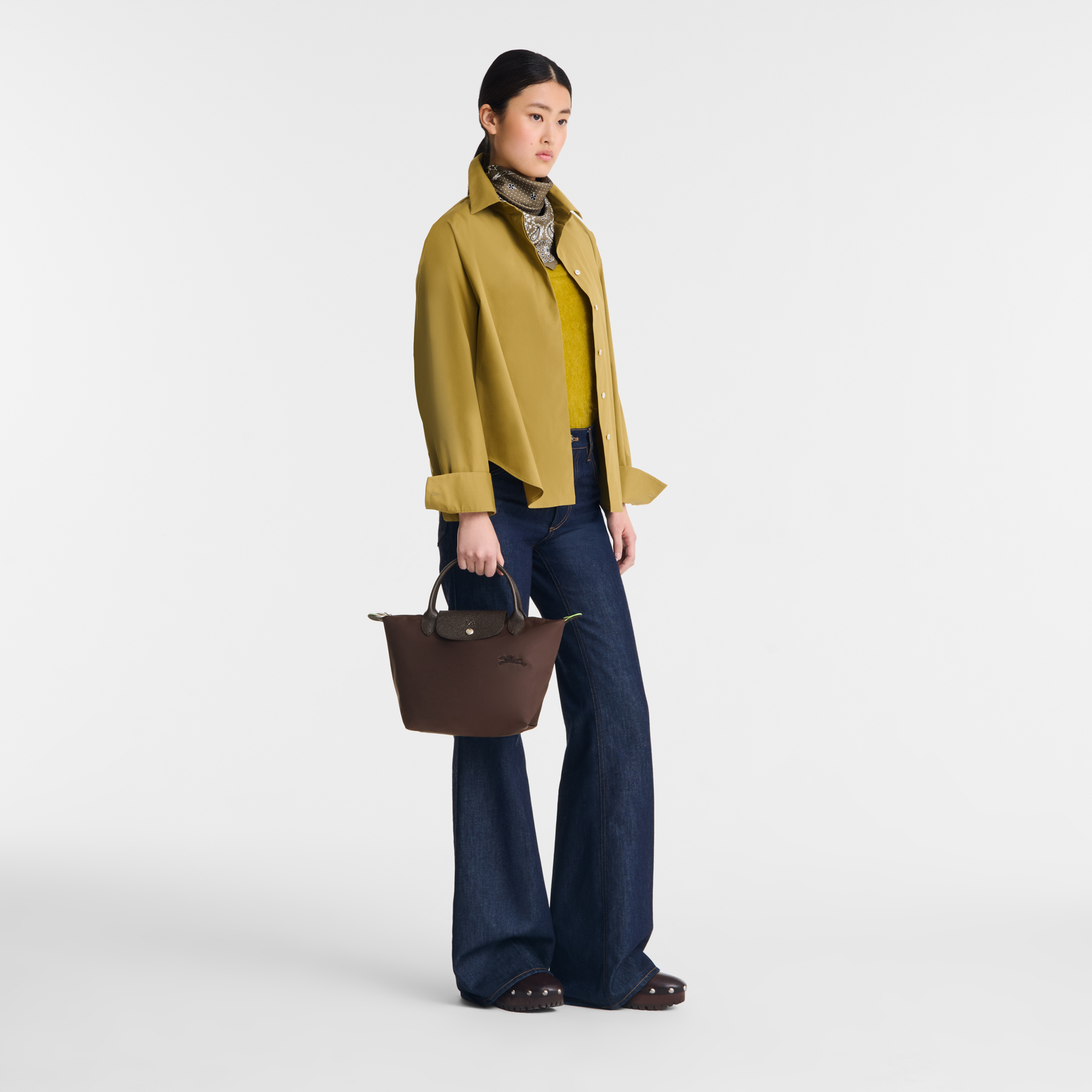 Le Pliage Green S Handbag Mocha - Recycled Canvas