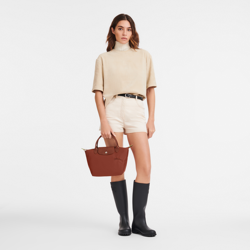 Le Pliage Green S Handbag Chestnut - Recycled Canvas