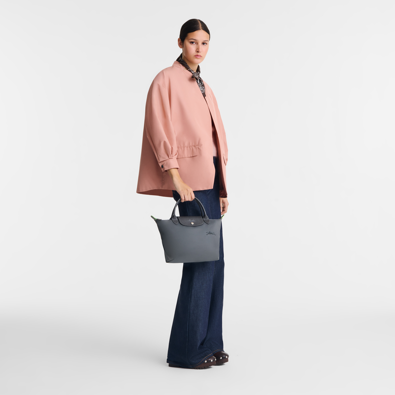 Le Pliage Green S Handbag Graphite  - Recycled Canvas