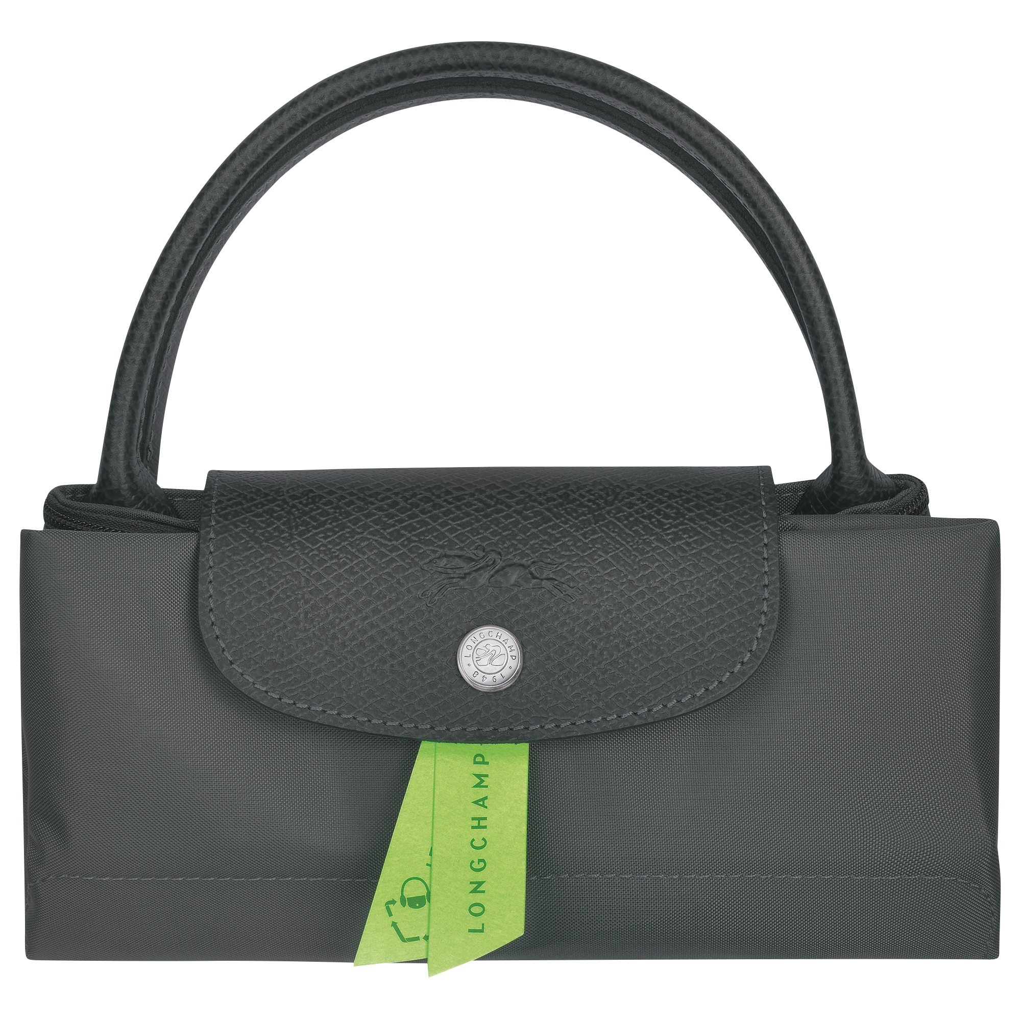 Le Pliage Green S Handbag Graphite  - Recycled Canvas