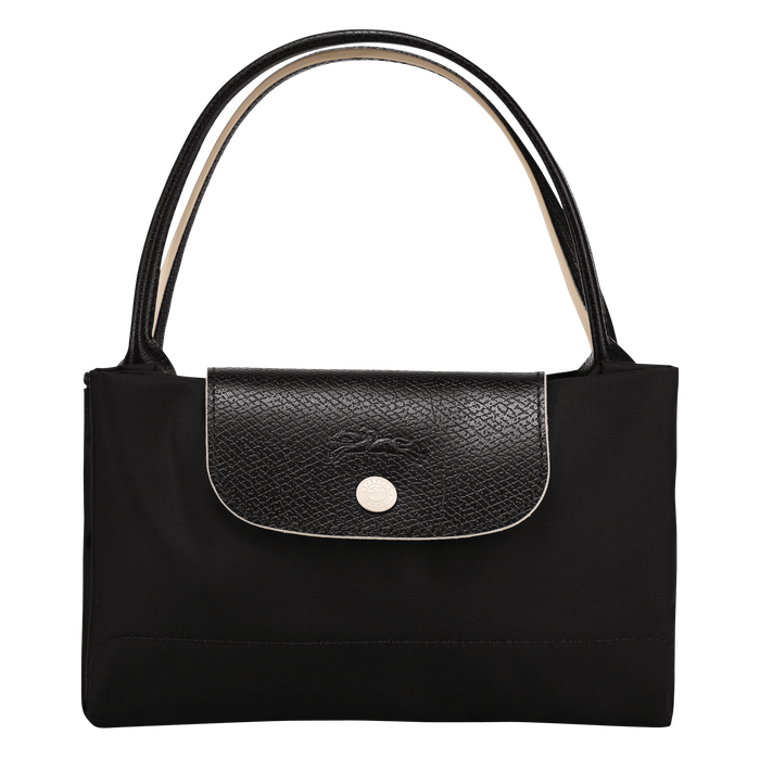 Longchamp Le Pliage Club Medium Top Handle  Bag Black-Top Handle Bag-Longchamp