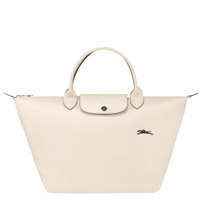 Longchamp Le Pliage Club Medium Top Handle  Bag Chalk-Top Handle Bag-Longchamp