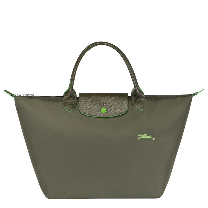 Longchamp Le Pliage Club Medium Top Handle  Bag Longchamp Green-Top Handle Bag-Longchamp