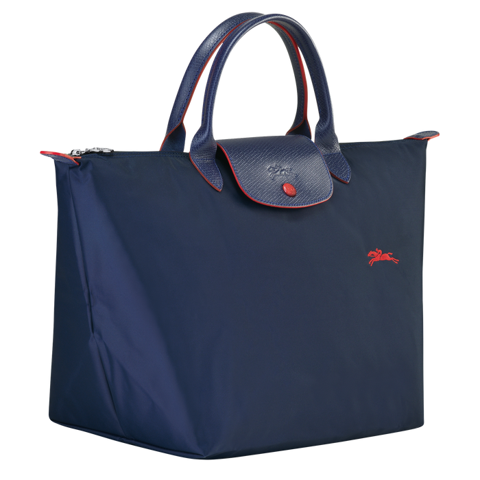 Longchamp Le Pliage Club Medium Top Handle  Bag Navy-Top Handle Bag-Longchamp