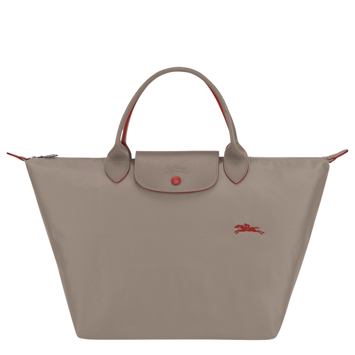 Longchamp Le Pliage Club Medium Top Handle  Bag Brown-Top Handle Bag-Longchamp