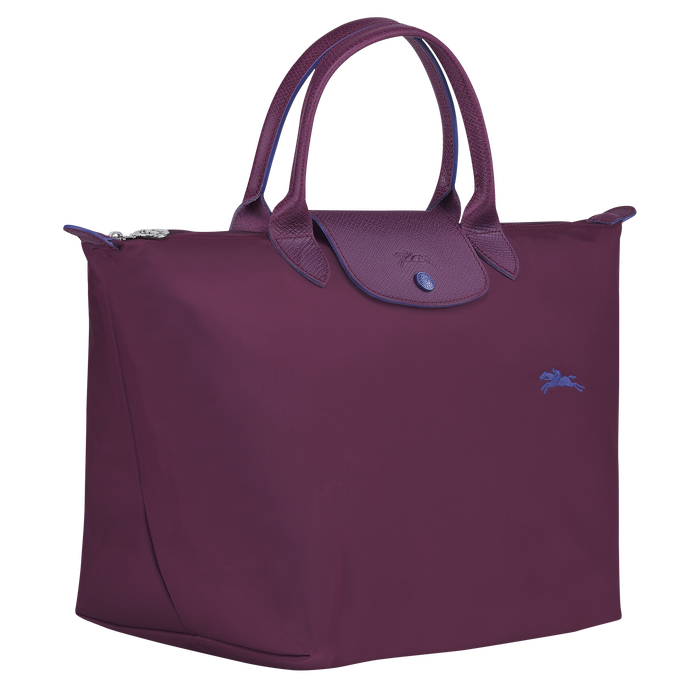 Longchamp Le Pliage Club Medium Top Handle  Bag Plum-Top Handle Bag-Longchamp