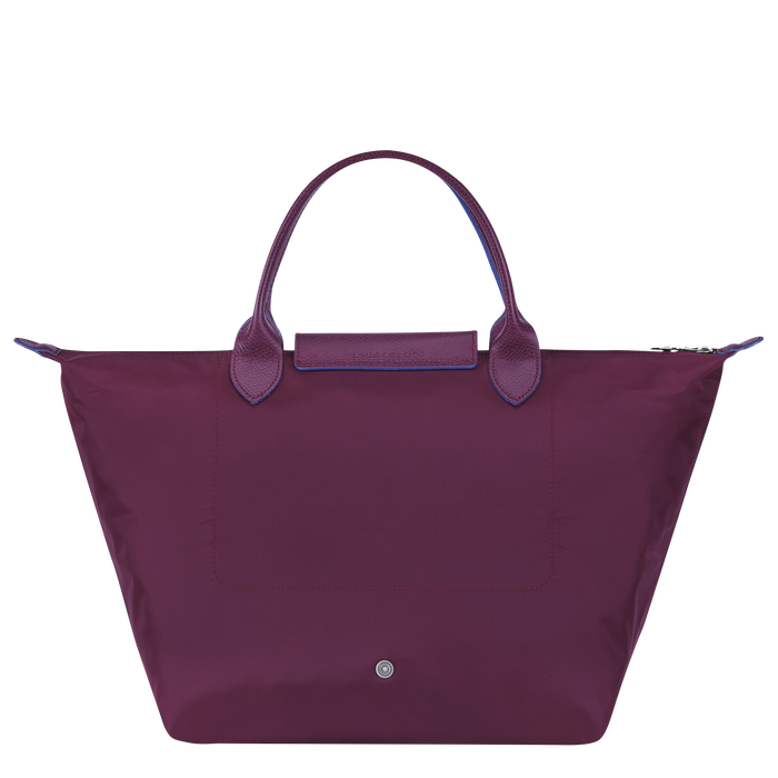 Longchamp Le Pliage Club Medium Top Handle  Bag Plum-Top Handle Bag-Longchamp