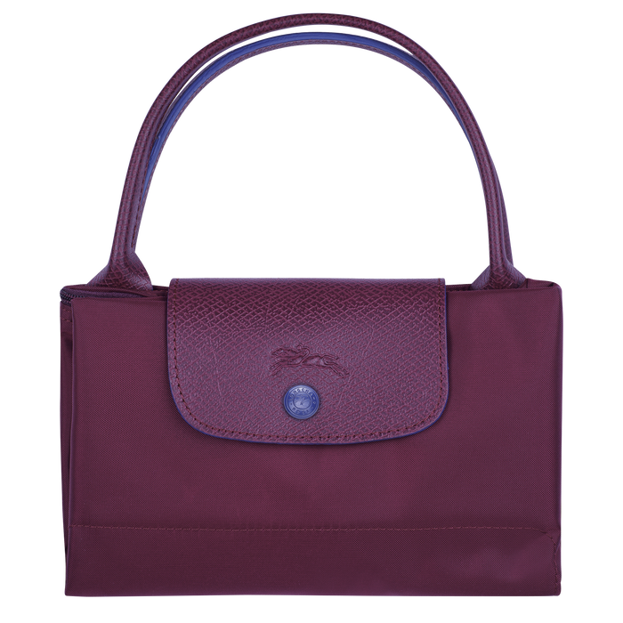 Longchamp Le Pliage Club Medium Top Handle  Bag Plum-Top Handle Bag-Longchamp
