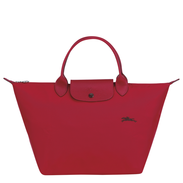 Longchamp Le Pliage Club Medium Top Handle  Bag Red-Top Handle Bag-Longchamp
