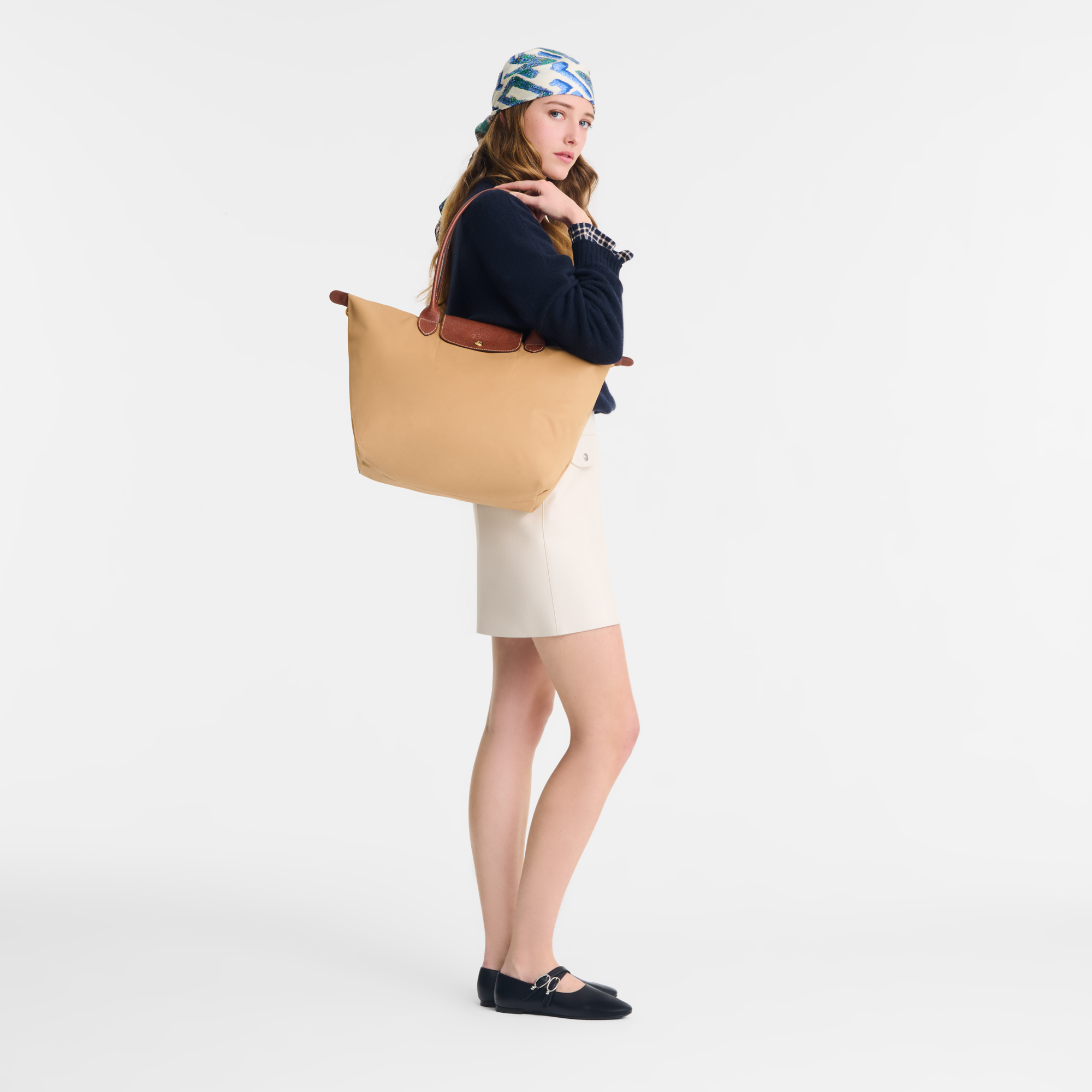 Le Pliage Original L Tote Bag Fawn - Recycled Canvas