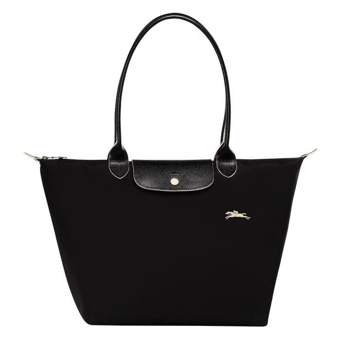 Longchamp Le Pliage Club Large Shoulder Bag Black-Tote Bags-Longchamp