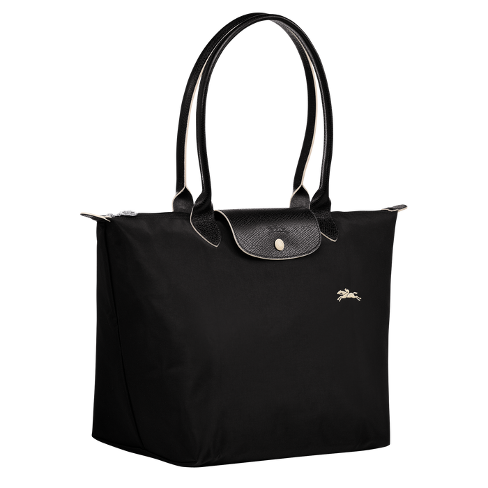 Longchamp Le Pliage Club Large Shoulder Bag Black-Tote Bags-Longchamp