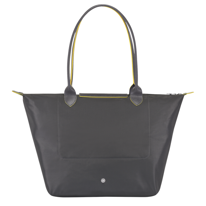 Longchamp Le Pliage Club Large Shoulder Bag Gun Metal-Tote Bags-Longchamp