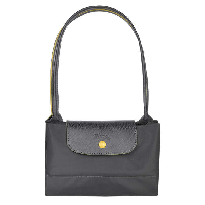 Longchamp Le Pliage Club Large Shoulder Bag Gun Metal-Tote Bags-Longchamp