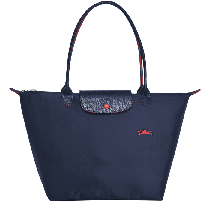 Longchamp Le Pliage Club Large Shoulder Bag Navy-Tote Bags-Longchamp