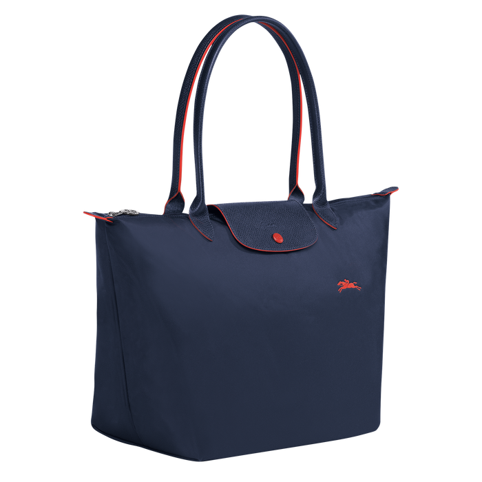 Longchamp Le Pliage Club Large Shoulder Bag Navy-Tote Bags-Longchamp