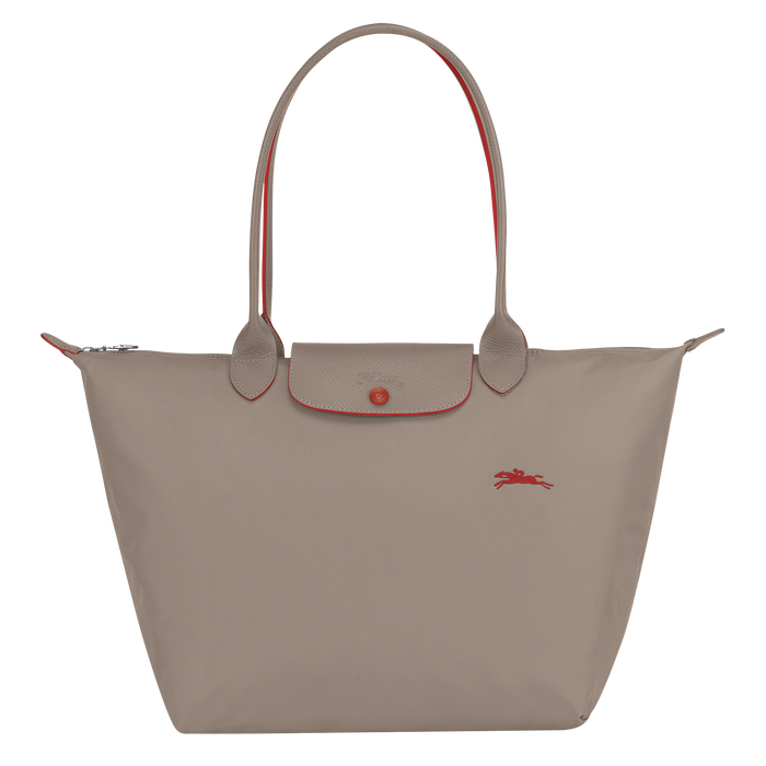 Longchamp Le Pliage Club Large Shoulder Bag Brown-Tote Bags-Longchamp