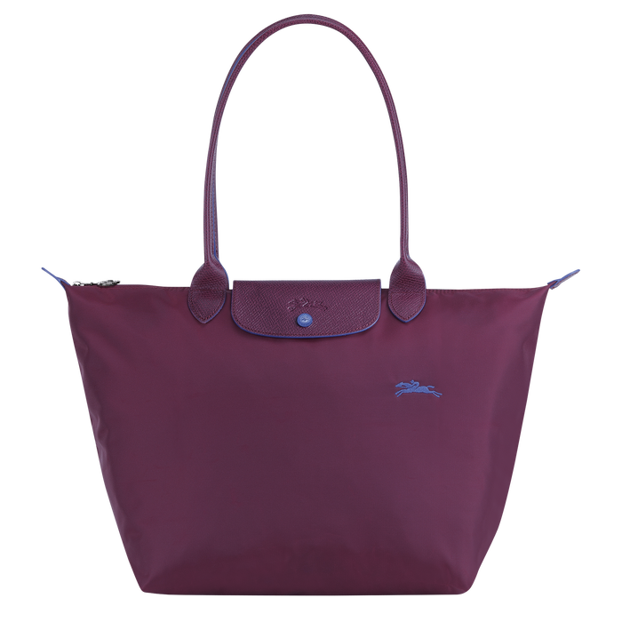 Longchamp Le Pliage Club Large Shoulder Bag Plum-Tote Bags-Longchamp