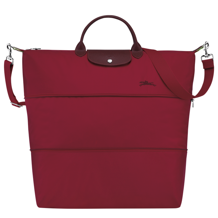 Longchamp  Le Pliage Green  Expandable Travel Bag  Red-Travel Bag-Longchamp