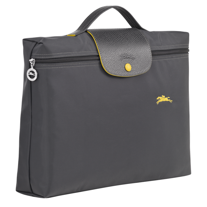 Longchamp Le Pliage Club Small Briefcase Gun Metal-Document Bag-Longchamp