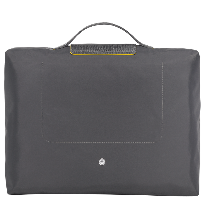 Longchamp Le Pliage Club Small Briefcase Gun Metal-Document Bag-Longchamp