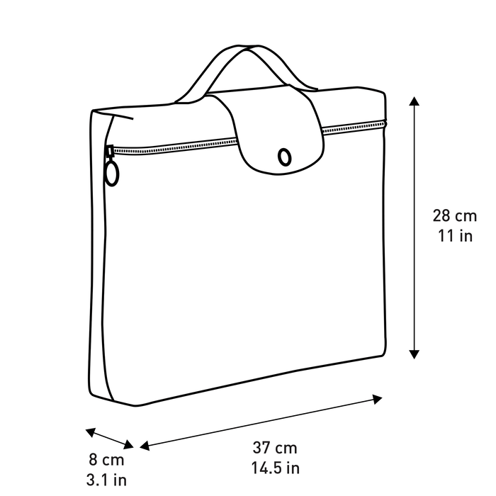 Longchamp Le Pliage Club Small Briefcase Gun Metal-Document Bag-Longchamp