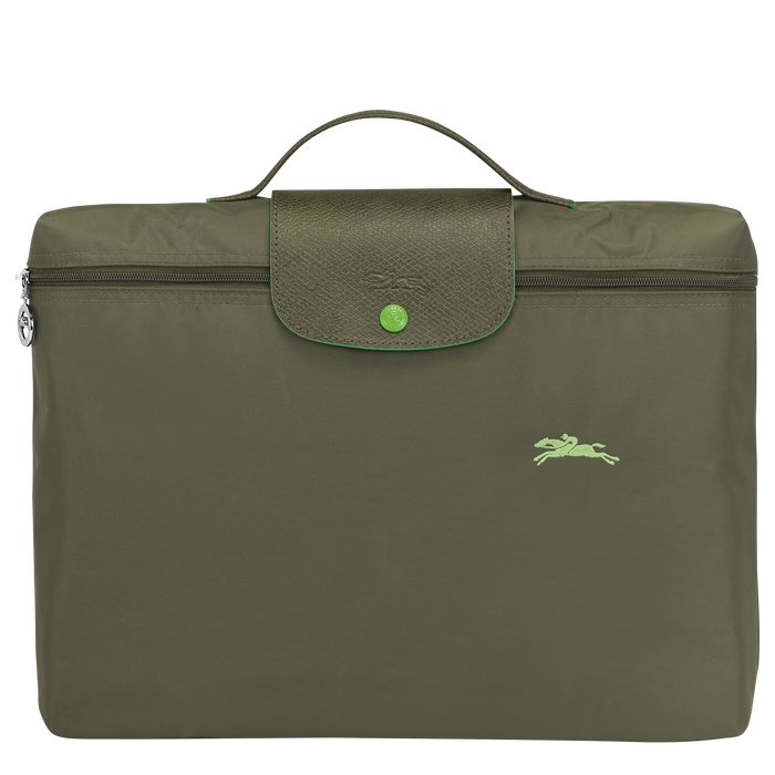 Longchamp Le Pliage Club Small Briefcase Longchamp Green-Document Bag-Longchamp