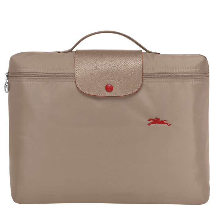 Longchamp Le Pliage Club Small Briefcase Brown-Document Bag-Longchamp