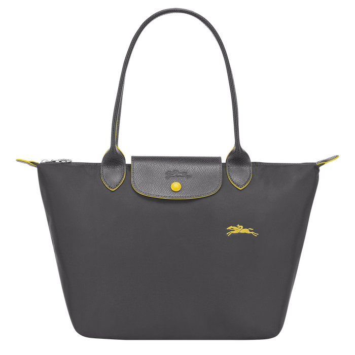 Longchamp Le Pliage Club Small Shoulder Bag Gun Metal-Tote Bags-Longchamp