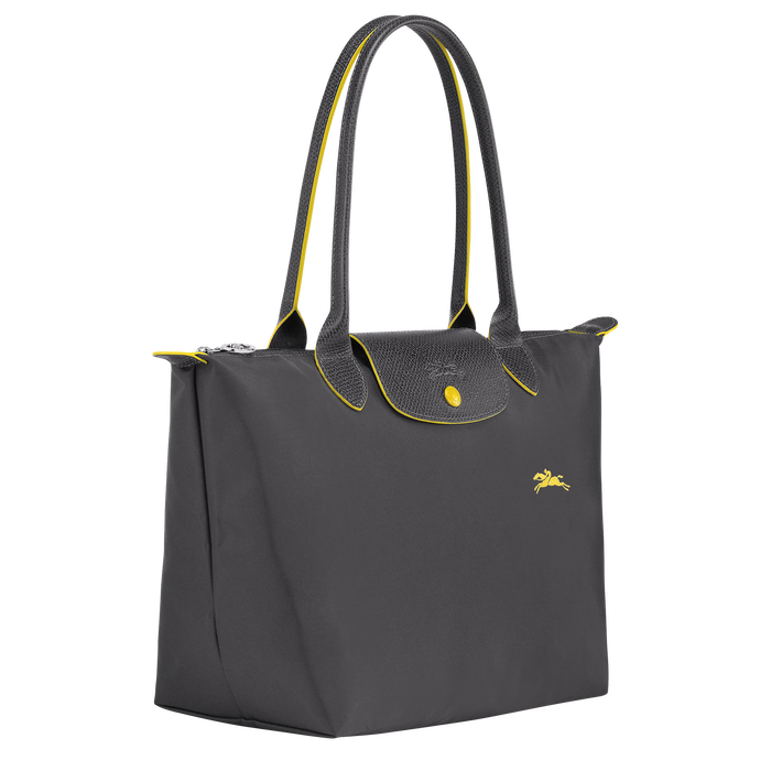 Longchamp Le Pliage Club Small Shoulder Bag Gun Metal-Tote Bags-Longchamp