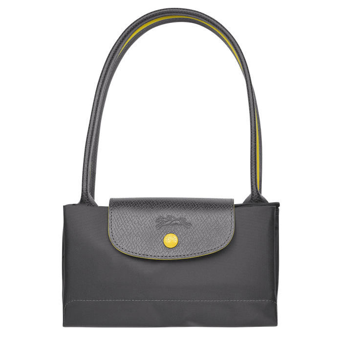 Longchamp Le Pliage Club Small Shoulder Bag Gun Metal-Tote Bags-Longchamp