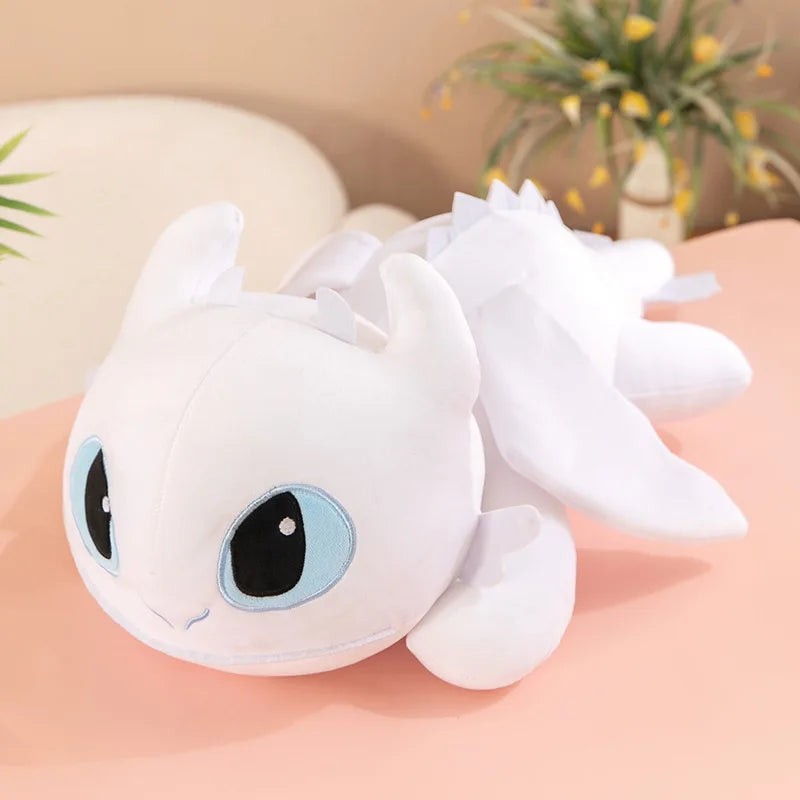 30-100CM Black Dragon Plush Toy – Cute Anime Flying Dragon Stuffed Animal Pillow for Kids & Couples