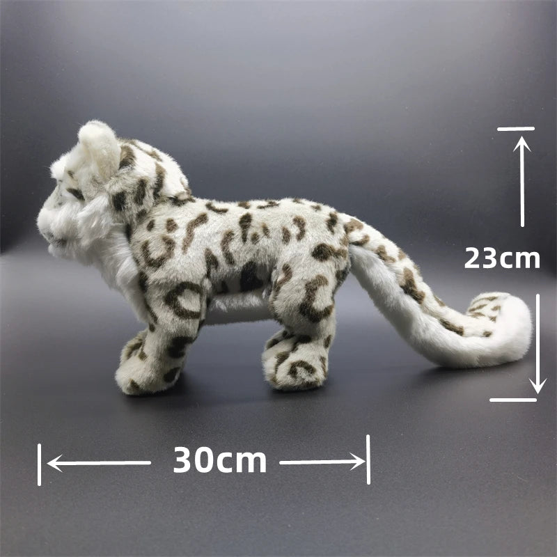 Realistic Snow Leopard Plush Toy – Cute Lifelike Snow Panther Stuffed Animal, Soft & Cuddly Gift for Kids
