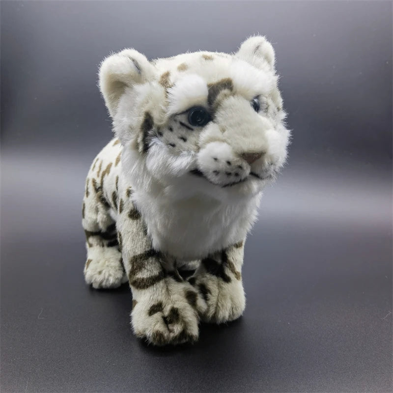 Realistic Snow Leopard Plush Toy – Cute Lifelike Snow Panther Stuffed Animal, Soft & Cuddly Gift for Kids